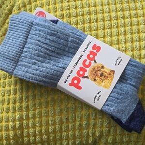 Pacas MENS Alpaca Crew Socks Grey Blue NEW sz L/ XL